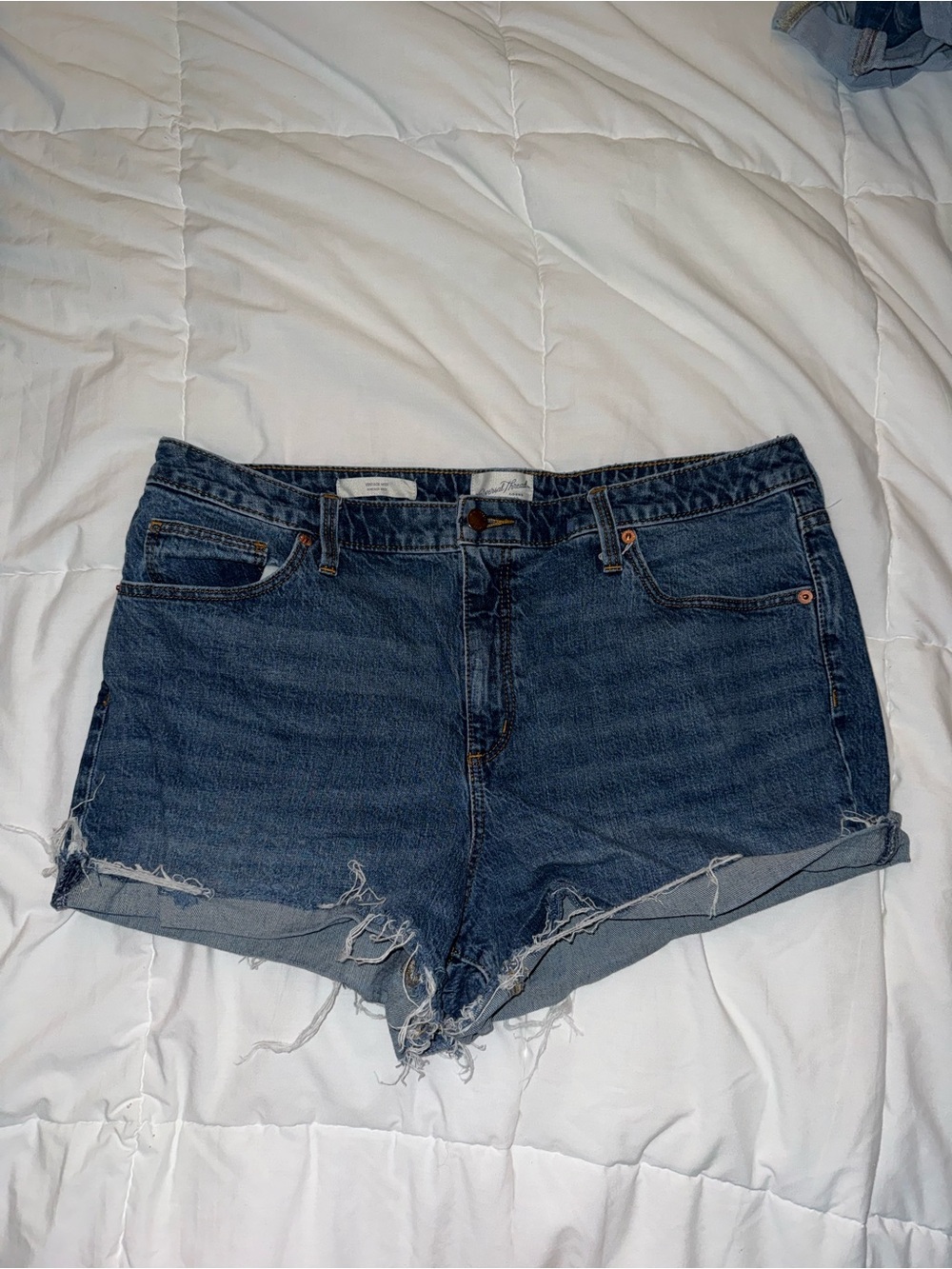 Universal Thread Distressed Dark Blue Denim Shorts